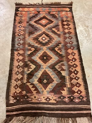 Lot 463 - A Kilim rug made from camel hair, 177cm x 100cm.