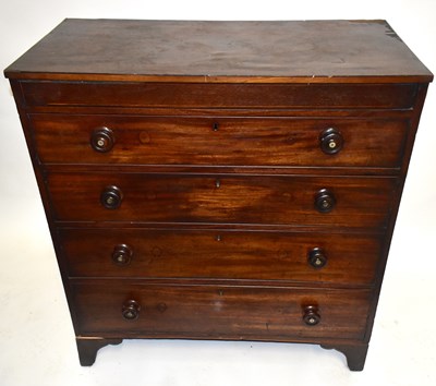 Lot 1608 - A 19th century mahogany chest of four long...