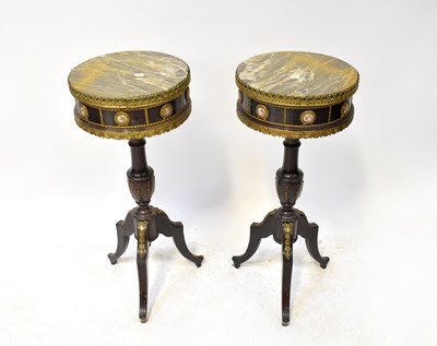 Lot 34 - A pair of reproduction mahogany and gilt brass...