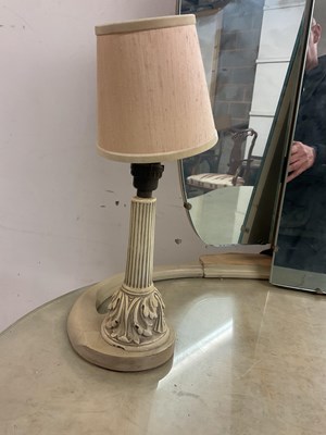 Lot 556 - A vintage grey kidney shaped dressing table...