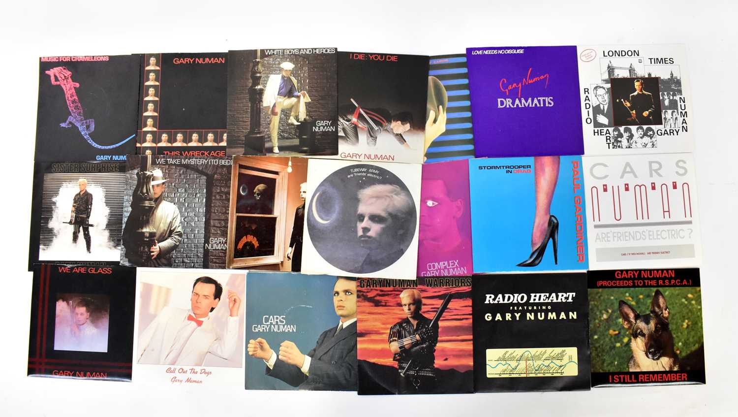 Lot 325 - GARY NUMAN; twenty singles in picture sleeves...