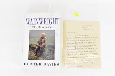 Lot 822 - WAINWRIGHT, ALFRED; a signed letter to Mr...