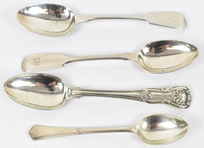Lot 810 - Three assorted hallmarked silver teaspoons and...