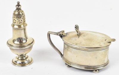 Lot 812 - A hallmarked silver mustard pot (rubbed marks)...