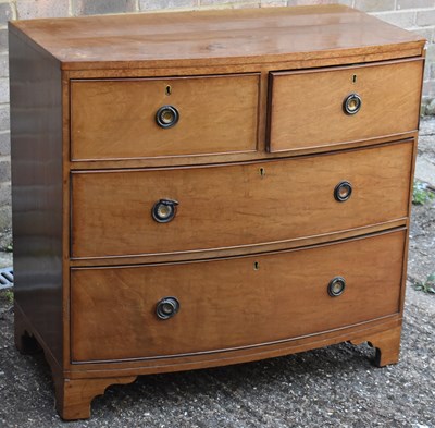 Lot 117 - A Victorian mahogany bow fronted chest of two...