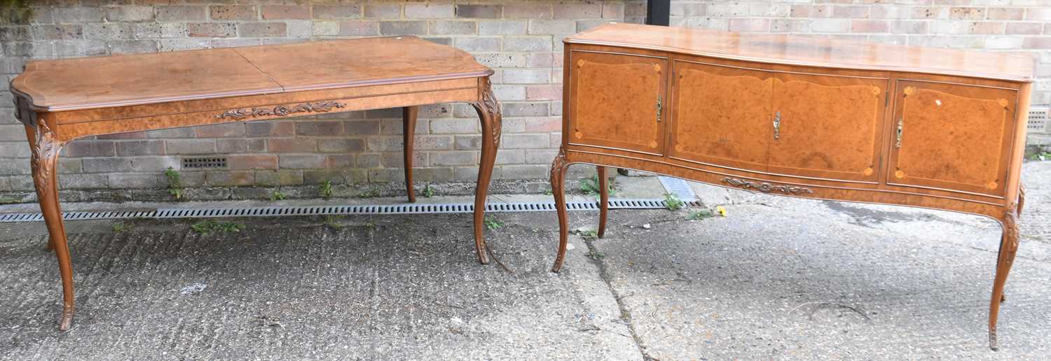 Lot 4 - A 20th century French style and inlaid dining...