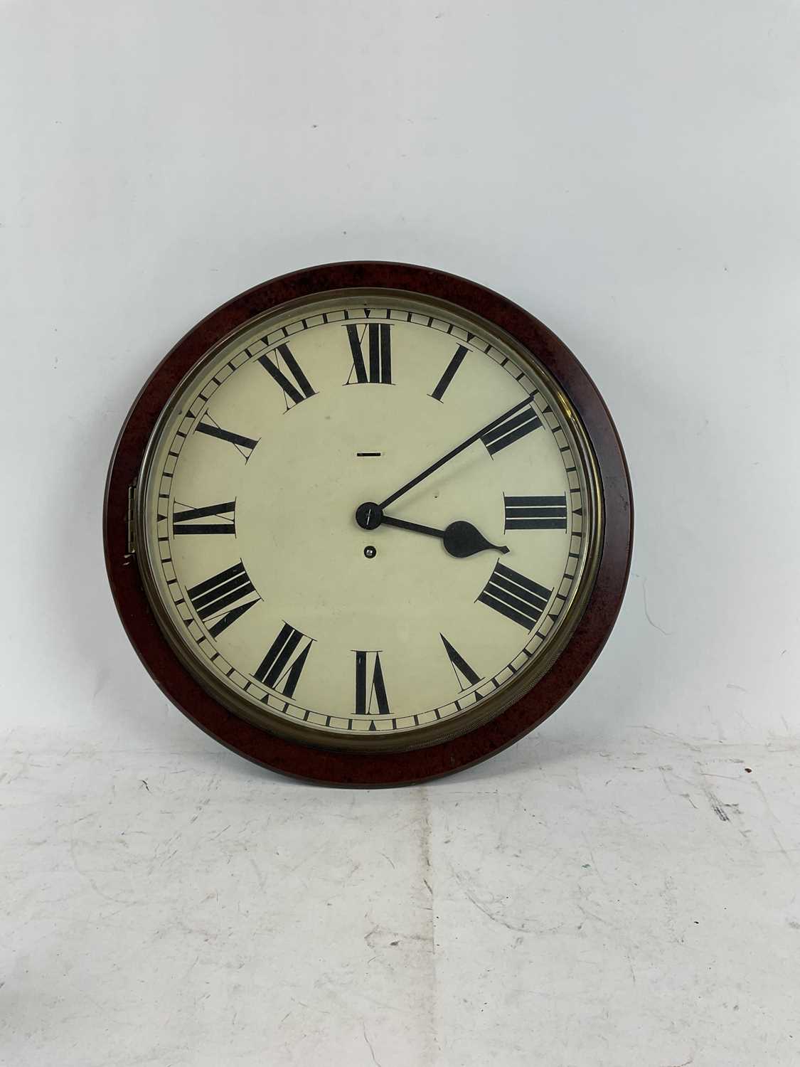 Lot 201 - A early 20th century wall clock with painted...