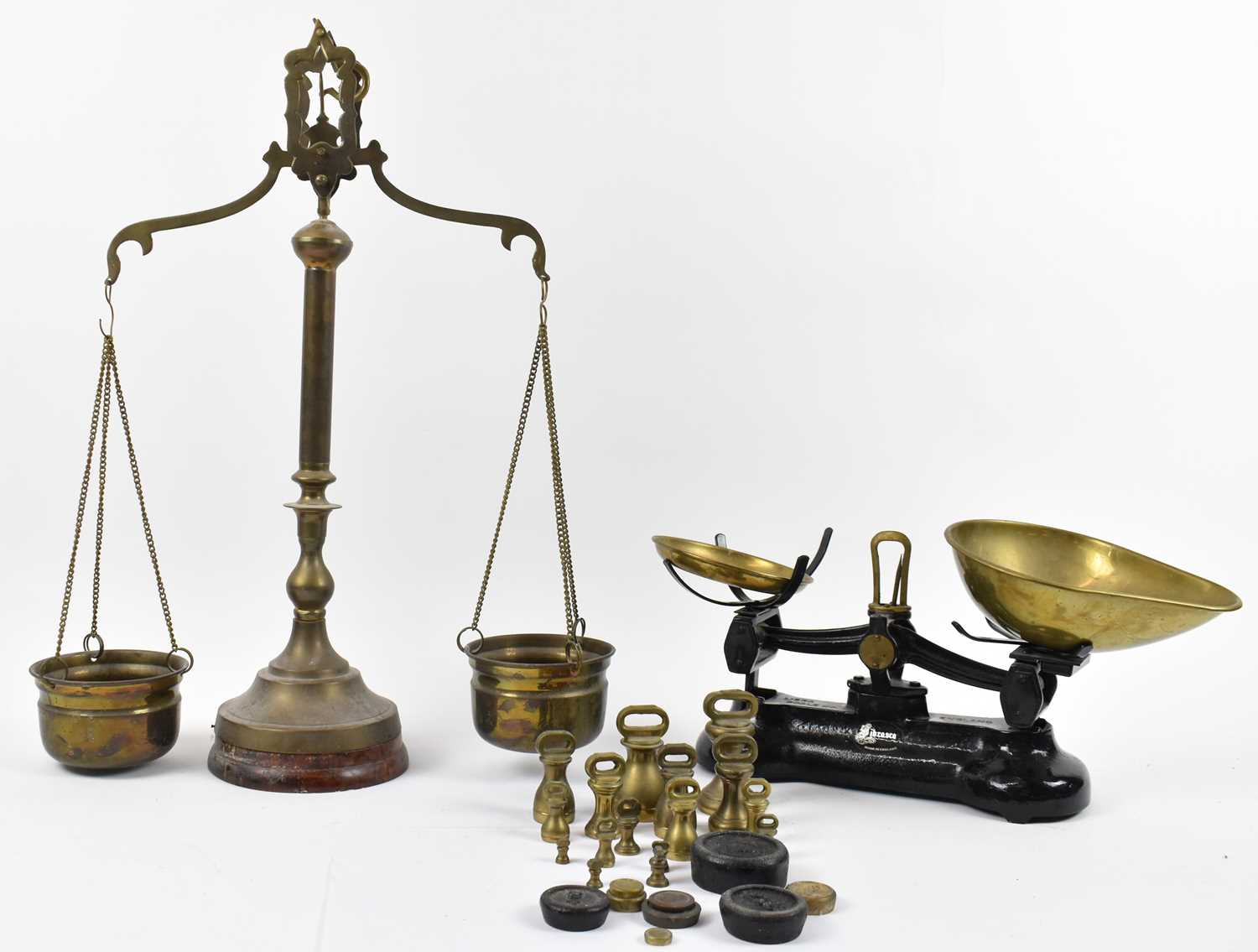 Lot 289 - A set of Librasco scales, with brass weights,...