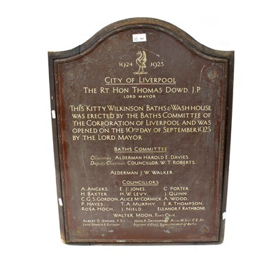 Lot 163 - An original bronze plaque with wooden frame...