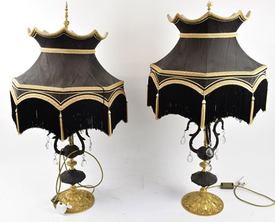 Lot 161 - A pair of ornate gilt metal and bronze effect...