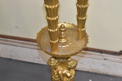 Lot 6 - A pair of large decorative gilt brass stands...