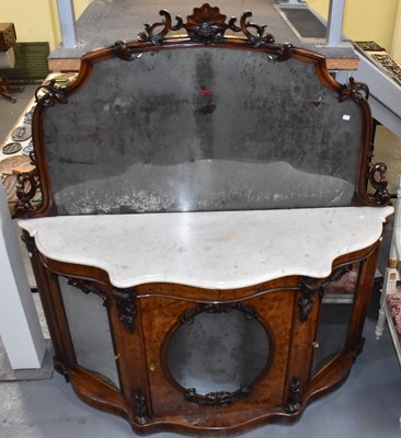 Lot 110 - A Victorian walnut credenza with three mirror...