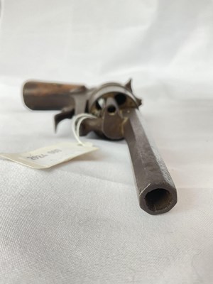 Lot 154 - A Belgian 7 mm pinfire revolver, length 18.5 cm.