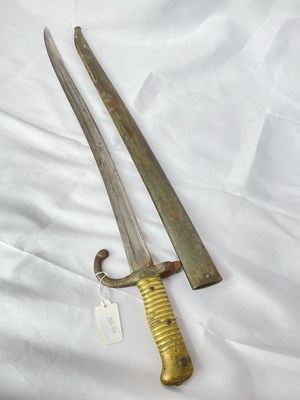 Lot 163 - A French Chassepot yataghan bayonet, length 70....