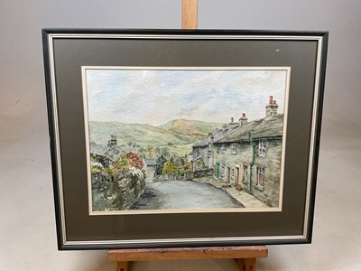 Lot 363 - PAM ELLIS; watercolour, 'Castleton, Derbyshire'...