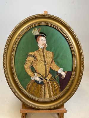 Lot 47 - A Victorian fabric portrait depicting Robert...