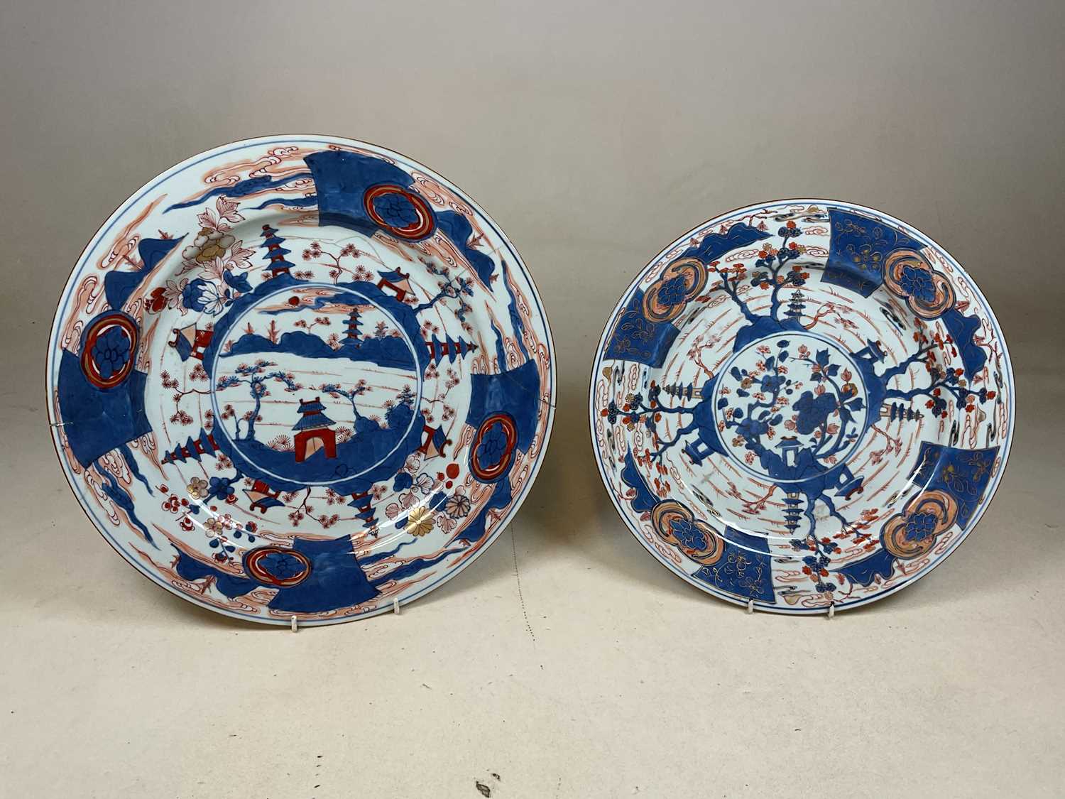 Lot 280 - Two similar Chinese 18th century blue and...