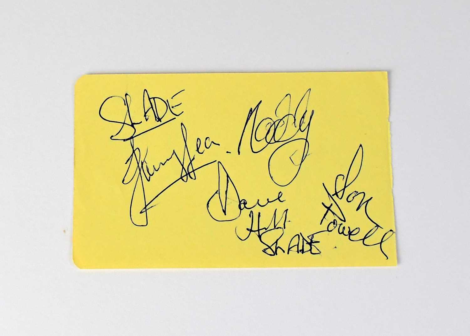 Lot 546 - SLADE; an autograph book page bearing the