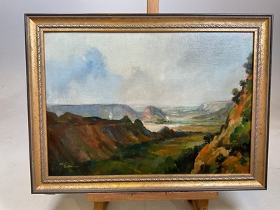 Lot 160 - ALEX TAYLOR; oil on board, 'Table Mountain,...