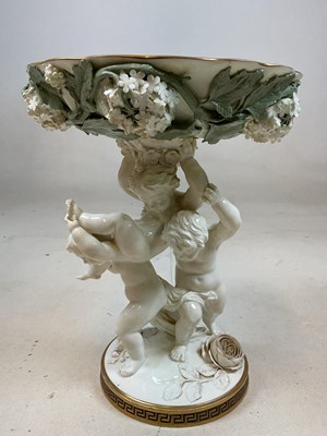 Lot 247 - MOORE BROTHERS; a cream porcelain gilt...