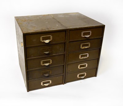 Lot 33 - A pair of mid-20th century metal five-drawer...