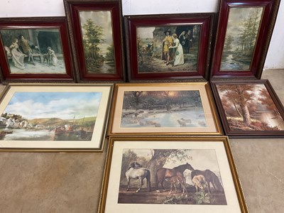 Lot 372 - A large collection of prints and one oil on...