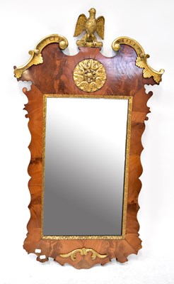 Lot 90 - A 19th century walnut framed mirror with...