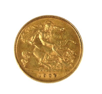 Lot 881 - An Edward VII half sovereign 1906, George and...