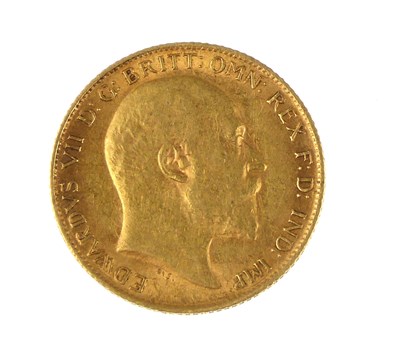 Lot 881 - An Edward VII half sovereign 1906, George and...