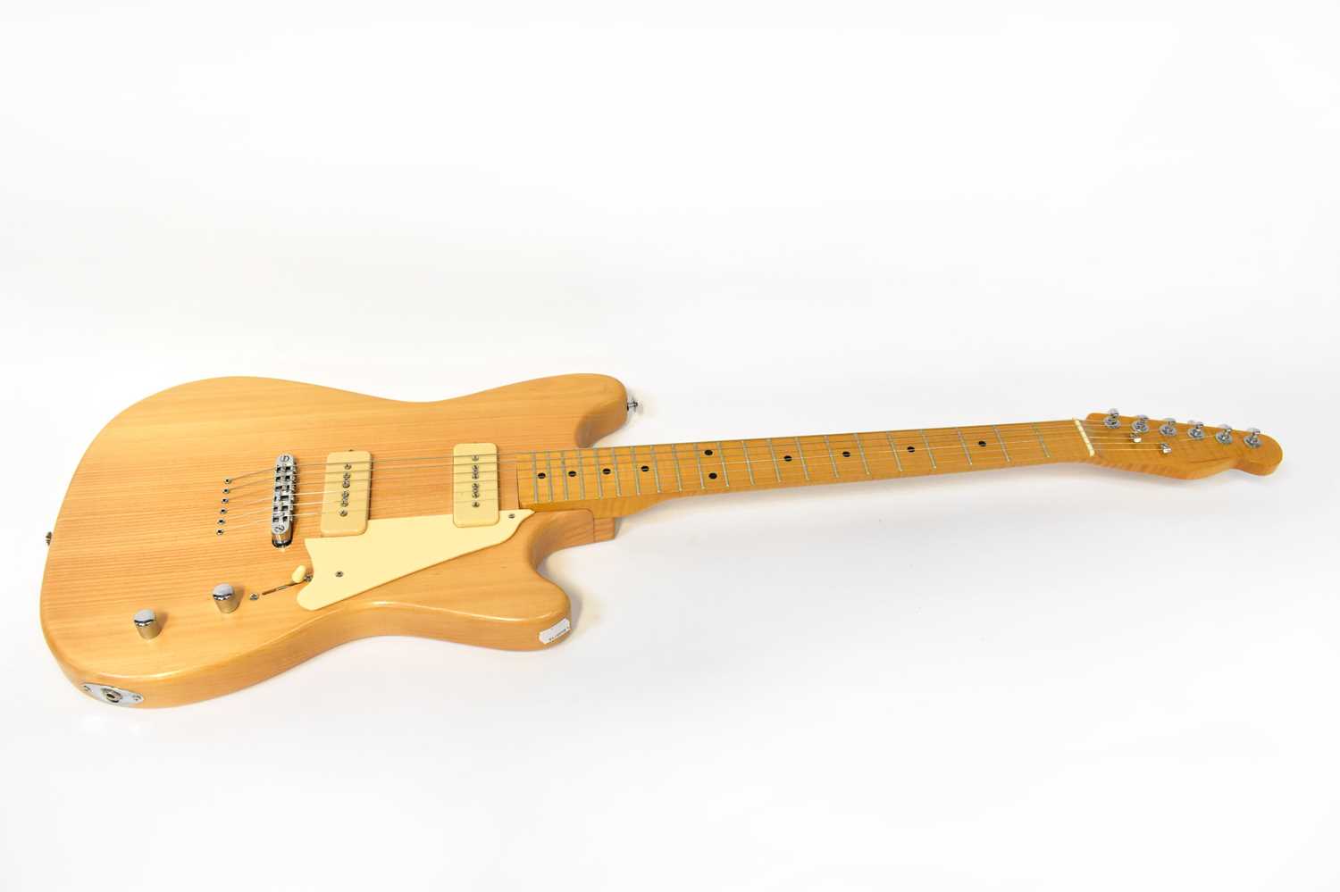 Lot 216 - A handmade six-string electric guitar.