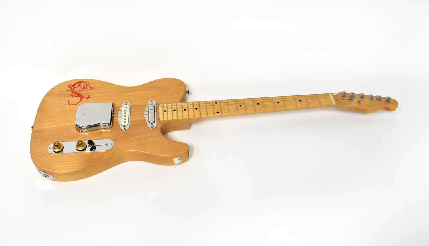 Lot 215 - A handmade Telecaster-style electric guitar.