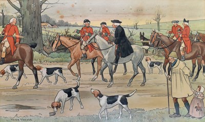 Lot 1443 - AFTER VICTOR VENNER; chromolithograph, The Mowbray Hunt