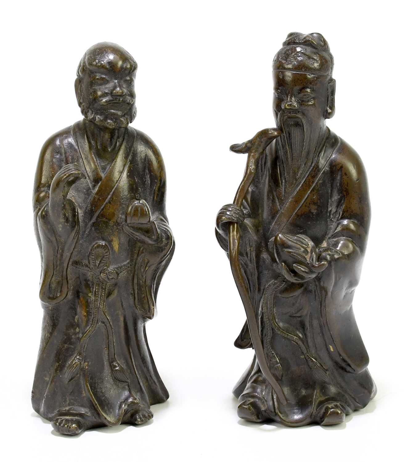 Lot 2105 - A pair of 19th century Chinese cast bronze...