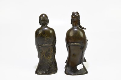 Lot 2105 - A pair of 19th century Chinese cast bronze...