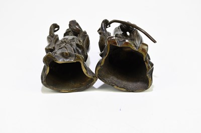 Lot 2105 - A pair of 19th century Chinese cast bronze...