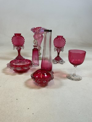 Lot 286 - A small group of cranberry glass