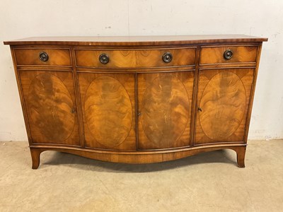 Lot 765 - A reproduction serpentine sideboard 88cm h x...
