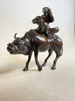 Lot 270 - An 18th/19th century Chinese bronze buffalo...