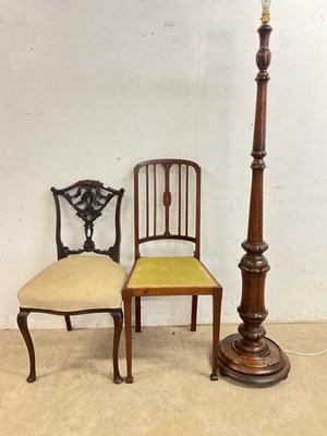 Lot 760 - An early 20th century oak standard lamp and...