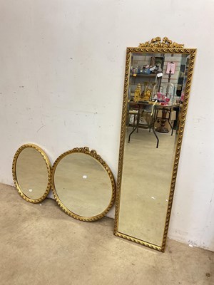 Lot 742 - Three gilt framed mirrors largest 128cm h x...