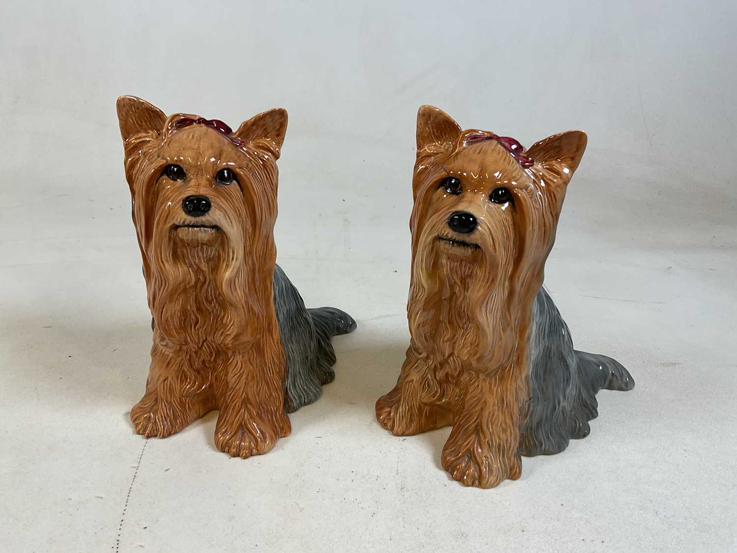 Lot 253 - BESWICK; two large fireside models of terriers,...