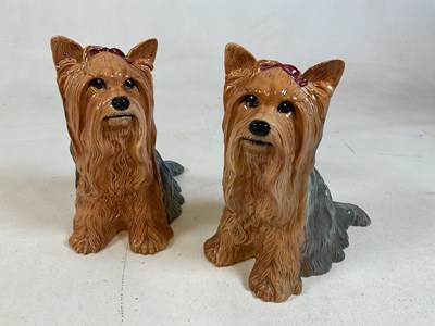 Lot 253 - BESWICK; two large fireside models of terriers,...