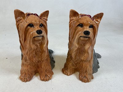 Lot 253 - BESWICK; two large fireside models of terriers,...