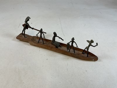 Lot 271 - North African bronze figures in a model boat