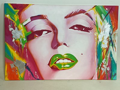 Lot 346 - ROZ WILSON; acrylic on canvas, Marilyn Monroe,...