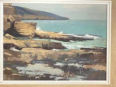 Lot 349 - JAMES FRY; oil on board, 'Low Tide, Winspit',...