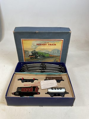 Lot 115 - HORNBY; a boxed train set, the engine with LMS...