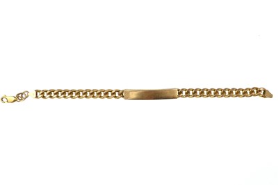 Lot 987 - A 9ct gold identity bracelet with belcher link...