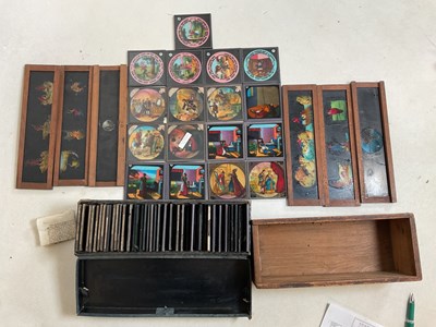 Lot 45 - A quantity of magic lantern slides, including...