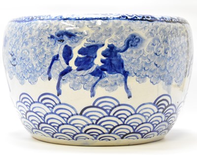 Lot 359 - A mid-20th century large Chinese blue and...